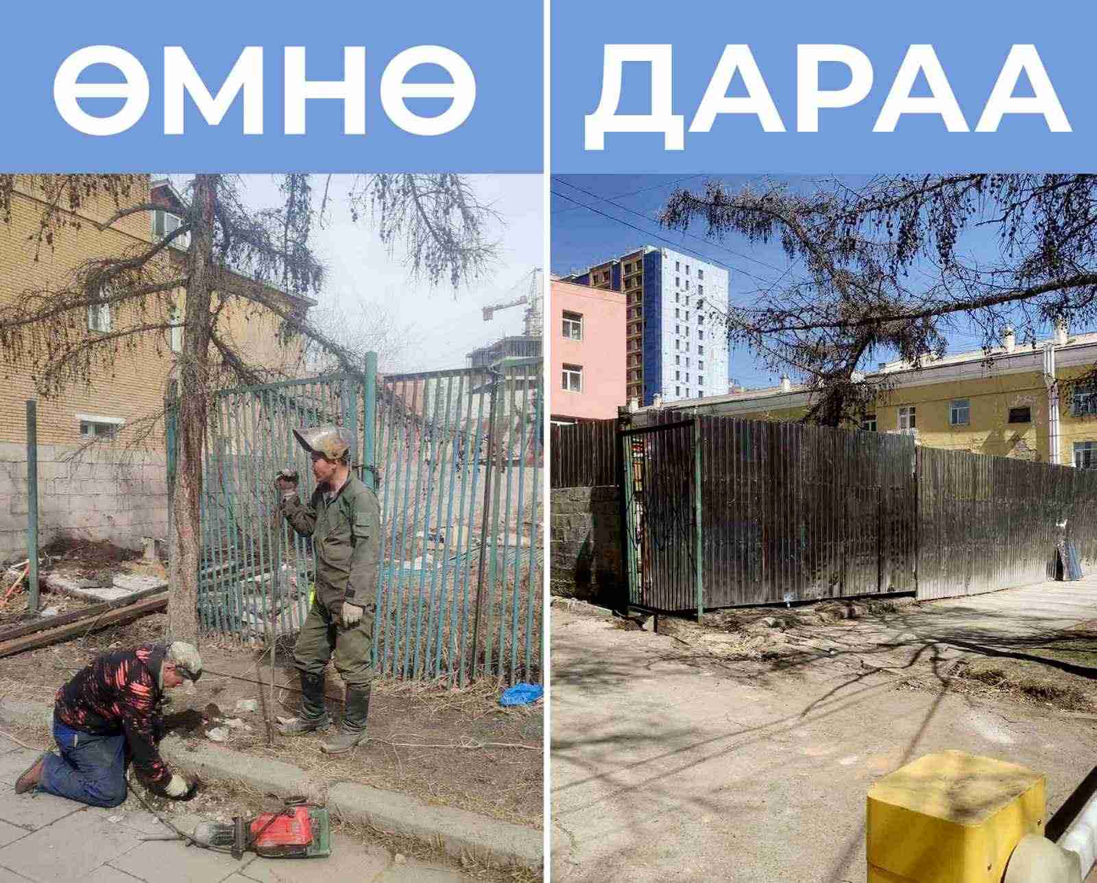 Барилгын түр хашааны стандартын шаардлага хангаагүй зөрчлийг арилгалаа