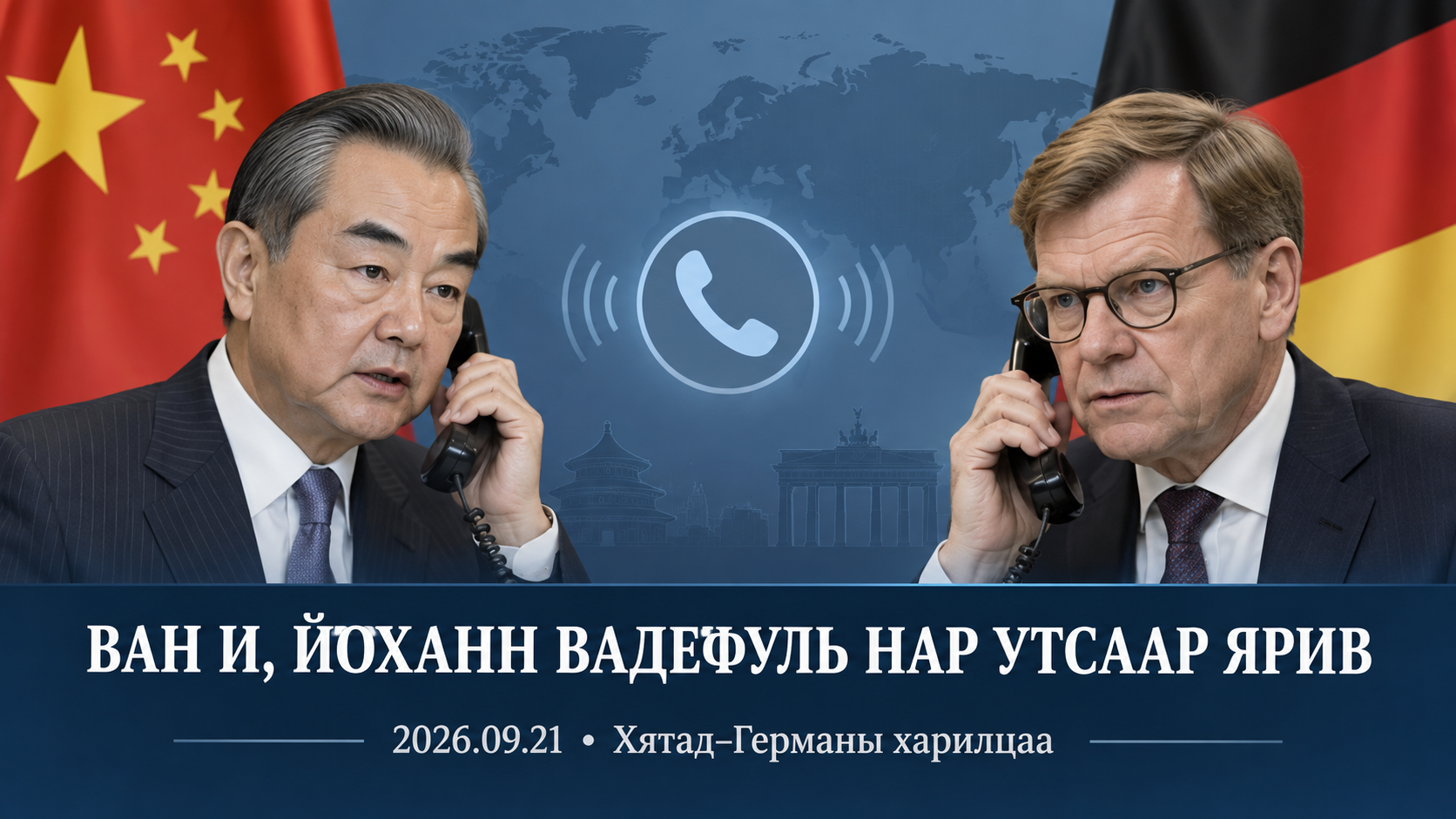 Хятад, Германы Гадаад хэргийн сайд нар утсаар ярив